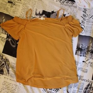 Mustard off shoulder blouse
